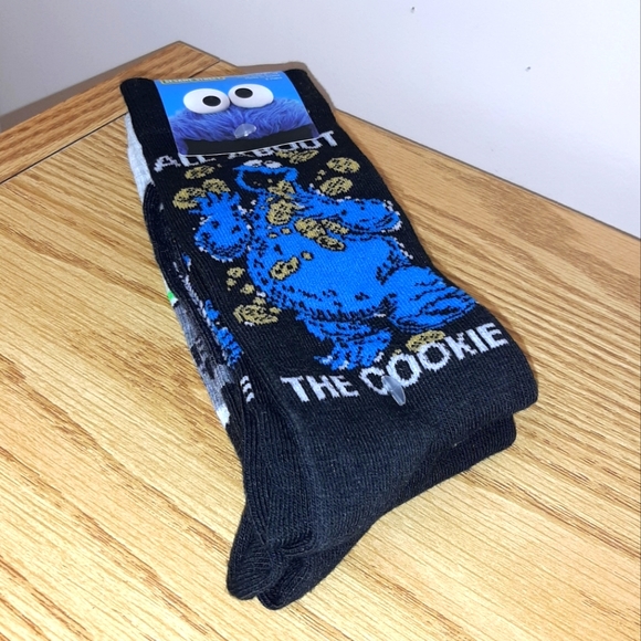Pack of 2 Sesame Street Cookie Monster Crew Socks - Picture 4 of 9